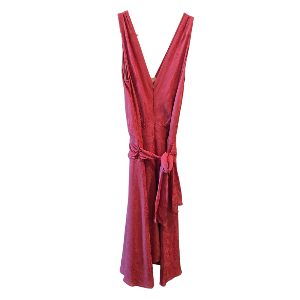 PHILIP DICAPRIO 100% Silk Floral Mauve Dress Y2k Romantic Embossed